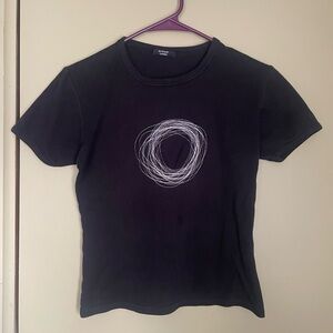 Kit Grover London Short Sleeve Baby Tee with Abstract Design Sz Med